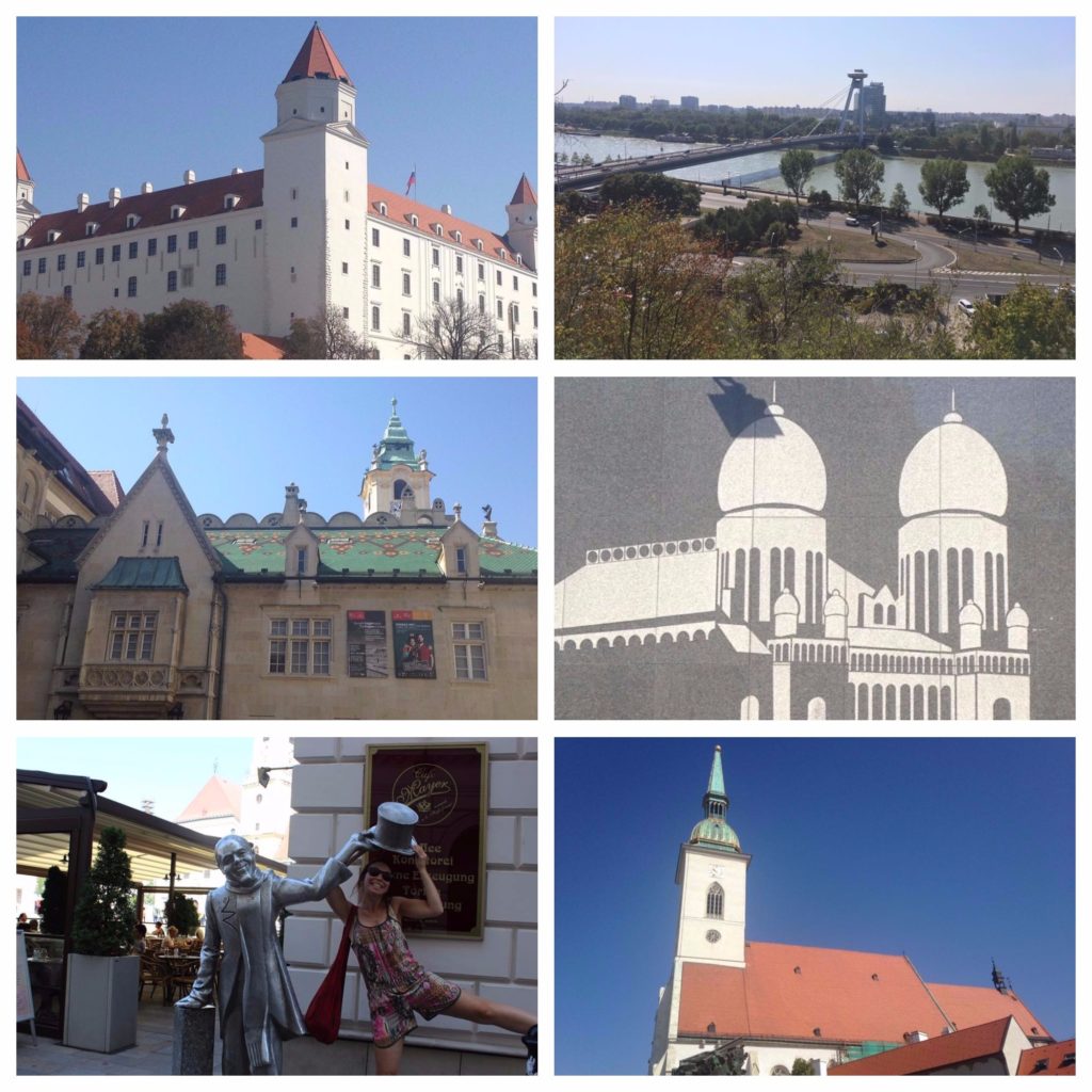 A collage of sights around the city of Bratislava